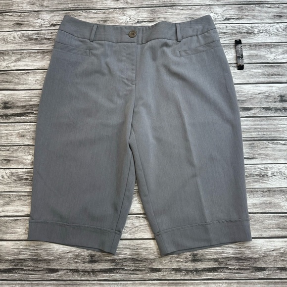 Courtenay Shorts Courtenay Womens Creased Bermuda Grey Gray Plus